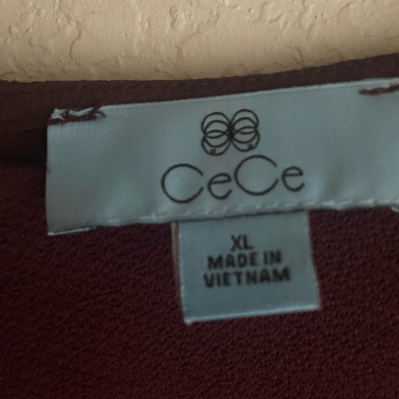 CeCe Blouse - Long Sleeve - Burgundy sz XL - Picture 4 of 4